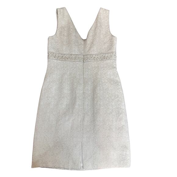 NWT Tahari by Arthur Levine Ivory White and Gold Shift Dress Size 12 - Picture 6 of 7